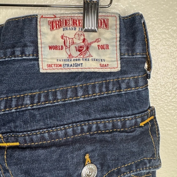 True Religion Acid Wash Denim Size 33 Jeans 100% Cotton Made In Mexico. - Picture 7 of 11